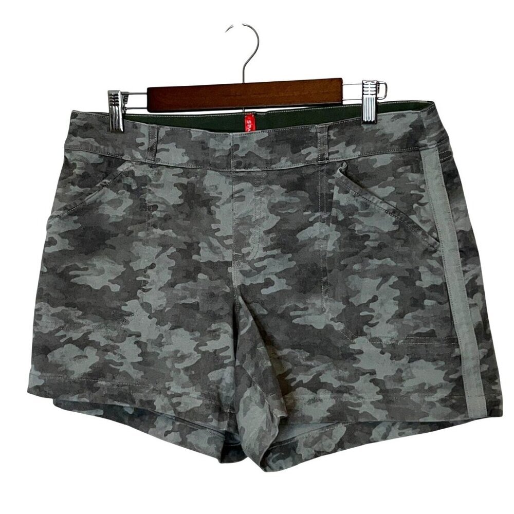 Spanx Womens Camo Print High-Rise Shorts XL